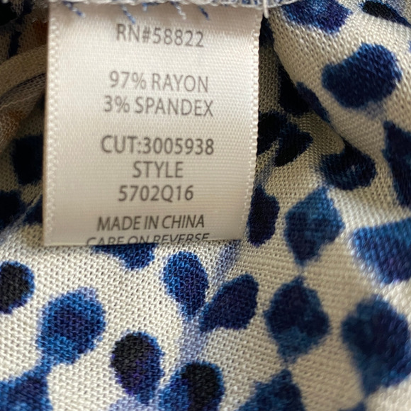 Max Studio Tiered Maxi Skirt Women XL Blue Sketched Dots Cottagecore Peasant NWT - Picture 8 of 9